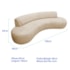 Divã Recamier Celeste Curvo Sala Estar Luxo 160cm Linho Bege