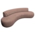 Divã Recamier Celeste Curvo Sala Estar Luxo 160cm Linho Rosê