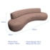 Divã Recamier Celeste Curvo Sala Estar Luxo 160cm Linho Rosê