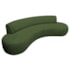 Divã Recamier Celeste Curvo Sala Estar Luxo 160cm Linho Verde