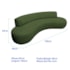 Divã Recamier Celeste Curvo Sala Estar Luxo 160cm Linho Verde