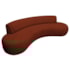 Divã Recamier Celeste Curvo Sala Estar Luxo 180cm Bouclé Terracota