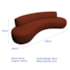 Divã Recamier Celeste Curvo Sala Estar Luxo 180cm Bouclé Terracota
