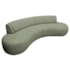 Divã Recamier Celeste Curvo Sala Estar Luxo 180cm Bouclé Verde Oliva
