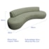 Divã Recamier Celeste Curvo Sala Estar Luxo 180cm Bouclé Verde Oliva