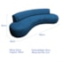 Divã Recamier Celeste Curvo Sala Estar Luxo 180cm Linho Azul Royal
