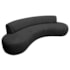 Divã Recamier Celeste Curvo Sala Estar Luxo 180cm Linho Cinza Escuro