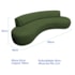 Divã Recamier Celeste Curvo Sala Estar Luxo 180cm Linho Verde