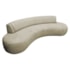 Divã Recamier Celeste Curvo Sala Estar Luxo 200cm Bouclé Bege
