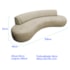 Divã Recamier Celeste Curvo Sala Estar Luxo 200cm Bouclé Bege