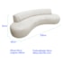 Divã Recamier Celeste Curvo Sala Estar Luxo 200cm Bouclé Branco