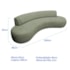 Divã Recamier Celeste Curvo Sala Estar Luxo 200cm Bouclé Verde Oliva