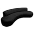 Divã Recamier Celeste Curvo Sala Estar Luxo 200cm Linho Preto
