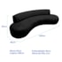 Divã Recamier Celeste Curvo Sala Estar Luxo 200cm Linho Preto