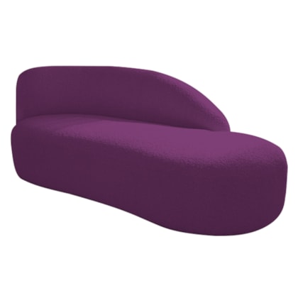 Divã Recamier Curvo Luna 140cm Lado Direito Suede Roxo