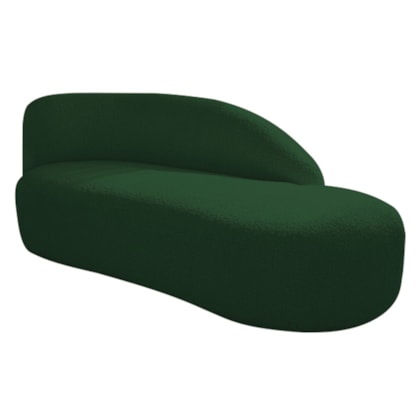 Divã Recamier Curvo Luna 140cm Lado Direito Suede Verde