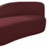 Divã Recamier Curvo Luna 140cm Lado Esquerdo Suede Bordo