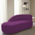 Divã Recamier Curvo Luna 140cm Lado Esquerdo Suede Roxo