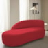 Divã Recamier Curvo Luna 140cm Lado Esquerdo Suede Vermelho