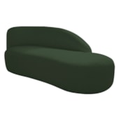 Divã Recamier Curvo Luna 160cm Lado Direito Linho Verde