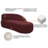 Divã Recamier Curvo Luna 160cm Lado Direito Suede Bordo