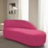 Divã Recamier Curvo Luna 160cm Lado Direito Suede Pink