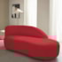 Divã Recamier Curvo Luna 160cm Lado Direito Suede Vermelho