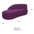 Divã Recamier Curvo Luna 160cm Lado Esquerdo Suede Roxo