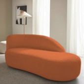 Divã Recamier Curvo Luna 185cm Lado Direito Suede Terracota