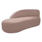 Divã Recamier Curvo Luna 185cm Lado Esquerdo Linho Rose - Amarena Móveis