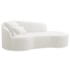 Divã Recamier Curvo Sala de Estar Recepção Inglaterra 150cm Lado Direito Bouclé Branco