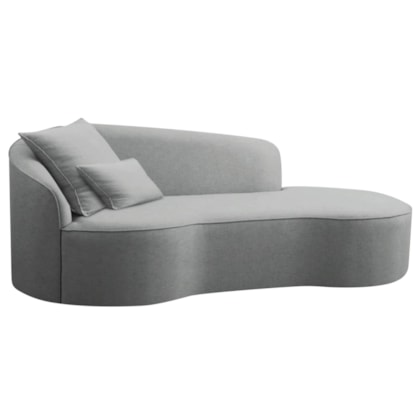 Divã Recamier Curvo Sala de Estar Recepção Inglaterra 150cm Lado Direito Bouclé Verde Oliva
