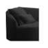 Divã Recamier Curvo Sala de Estar Recepção Inglaterra 150cm Lado Direito Bouclé Preto