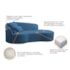 Divã Recamier Curvo Sala de Estar Recepção Inglaterra 150cm Lado Direito Linho Azul Royal