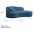 Divã Recamier Curvo Sala de Estar Recepção Inglaterra 150cm Lado Direito Linho Azul Royal