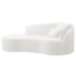 Divã Recamier Curvo Sala de Estar Recepção Inglaterra 150cm Lado Esquerdo Bouclé Branco