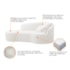 Divã Recamier Curvo Sala de Estar Recepção Inglaterra 150cm Lado Esquerdo Bouclé Branco