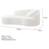 Divã Recamier Curvo Sala de Estar Recepção Inglaterra 150cm Lado Esquerdo Bouclé Branco