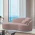 Divã Recamier Curvo Sala de Estar Recepção Inglaterra 150cm Lado Esquerdo Bouclé Rose
