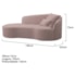 Divã Recamier Curvo Sala de Estar Recepção Inglaterra 150cm Lado Esquerdo Bouclé Rose