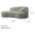 Divã Recamier Curvo Sala de Estar Recepção Inglaterra 150cm Lado Esquerdo Bouclé Verde Oliva