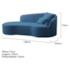 Divã Recamier Curvo Sala de Estar Recepção Inglaterra 150cm Lado Esquerdo Linho Azul Royal
