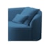 Divã Recamier Curvo Sala de Estar Recepção Inglaterra 150cm Lado Esquerdo Linho Azul Royal