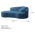 Divã Recamier Curvo Sala de Estar Recepção Inglaterra 150cm Lado Esquerdo Linho Azul Royal