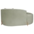 Divã Recamier Curvo Sala de Estar Recepção Inglaterra 150cm Pés Madeira Lado Esquerdo Bouclé Verde Oliva