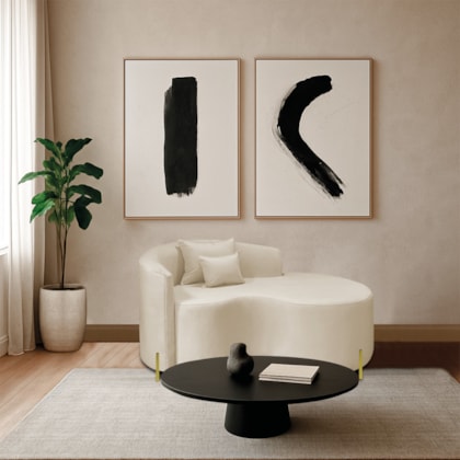 Divã Recamier Curvo Sala de Estar Recepção Inglaterra 150cm Pés Metal Dourado Lado Direito Bouclé