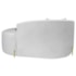 Divã Recamier Curvo Sala de Estar Recepção Inglaterra 150cm Pés Metal Dourado Lado Direito Bouclé Branco