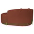 Divã Recamier Curvo Sala de Estar Recepção Inglaterra 150cm Pés Metal Dourado Lado Direito Bouclé Terracota