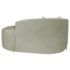 Divã Recamier Curvo Sala de Estar Recepção Inglaterra 150cm Pés Metal Dourado Lado Direito Bouclé Verde Oliva