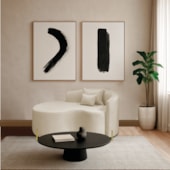 Divã Recamier Curvo Sala de Estar Recepção Inglaterra 150cm Pés Metal Dourado Lado Esquerdo Linho Bege